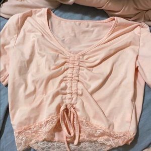 pink crop top